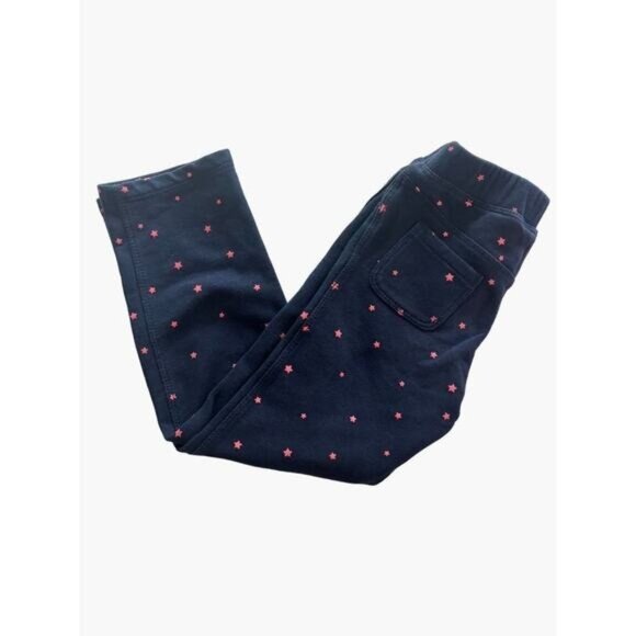 GYMBOREE Navy Blue Neon Pink Star Print Leggings Jeggings Size 4T - Picture 1 of 4